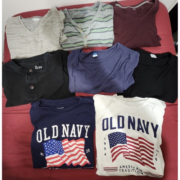 Lot of 8 Old Navy Women Shirts Med & Large Logo, Lux, Long Sleeve, Short Sleeve - Picture 1 of 16